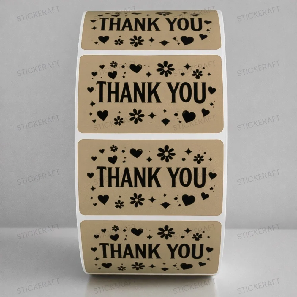 Thank You Stickers 2x1 Inch – 100 Pack for Gifts, Mail & Packaging Boutique Pack